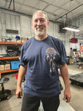Dave rides blue tee